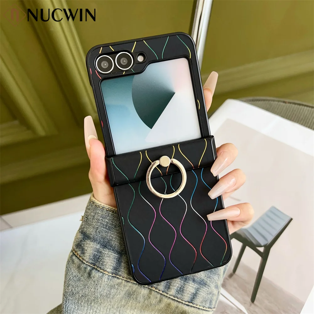 Colorful Wave Pattern Fashion Finger Ring Stand Cover