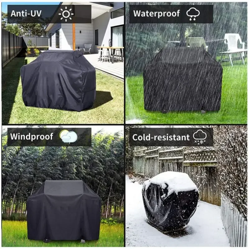 Heavy Duty Bbq Grill Cover For Outdoor Grill Waterproof Weather Resistant Uv & Fade Resistant With Velcro Straps Gas Grill Cover 5