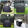 Heavy Duty Bbq Grill Cover For Outdoor Grill Waterproof Weather Resistant Uv & Fade Resistant With Velcro Straps Gas Grill Cover 5