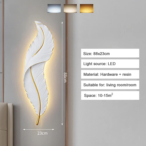 Moderne Kreative Feder Wand Lampe Dekoration Luxus Innen