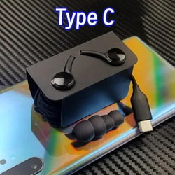 High - Quality Type C Wired Earphones with 3.5mm Jack Compatibility (TypeC Black)