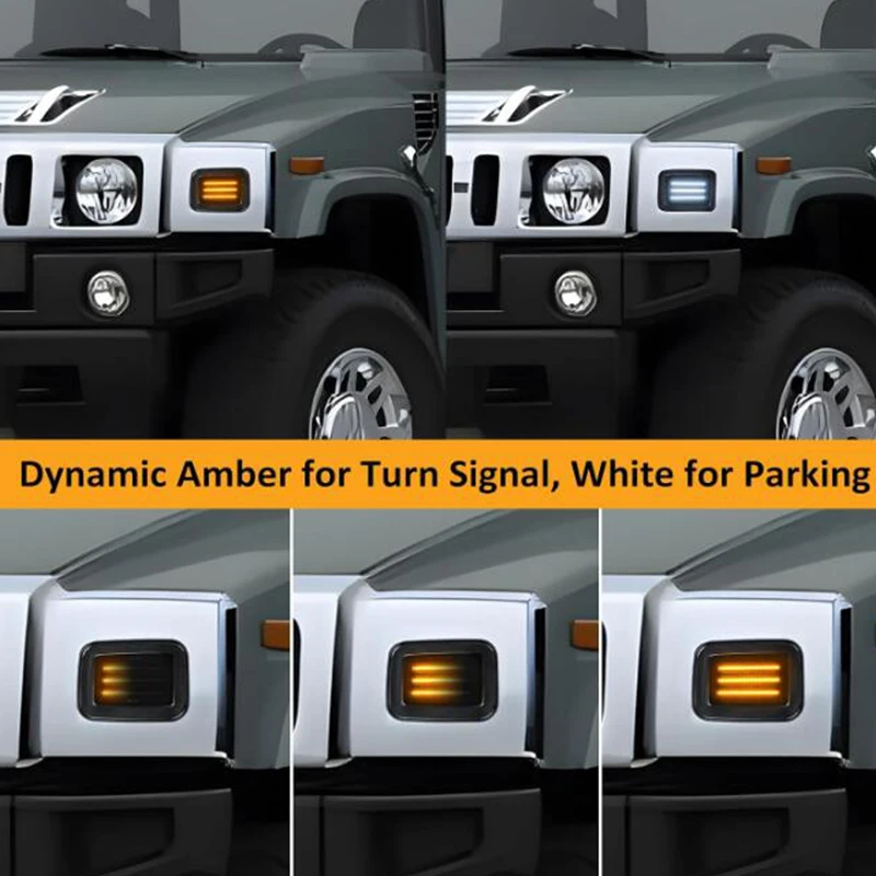 Led ���� �ڹ� ���� ȸ�� ��ȣ ���̵� ��Ŀ ���� Hummer H2 2003-2009, 2PCS ���� ���� �� ��� ���� ����