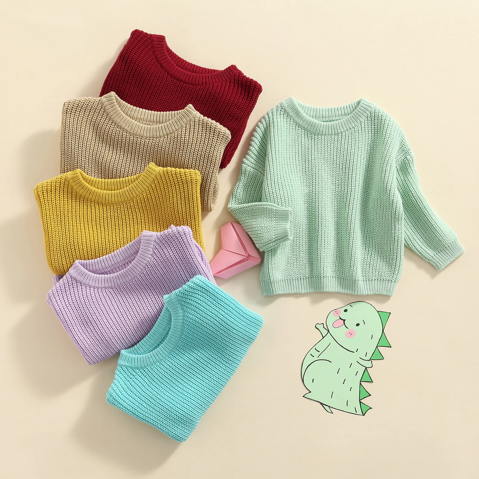 

Осенний вязаный свитер для маленьких детей, 15 цветов, яркий пуловер для новорожденных мальчиков и девочек, повседневные хлопковые детские свитера, одежда
