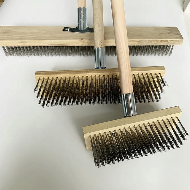 Scopa Con Setole In Acciaio Inox - Per Pulizie Pesanti Su Legno, Piastrelle E Graticci - Testa 20 O 30cm - Foto 7
