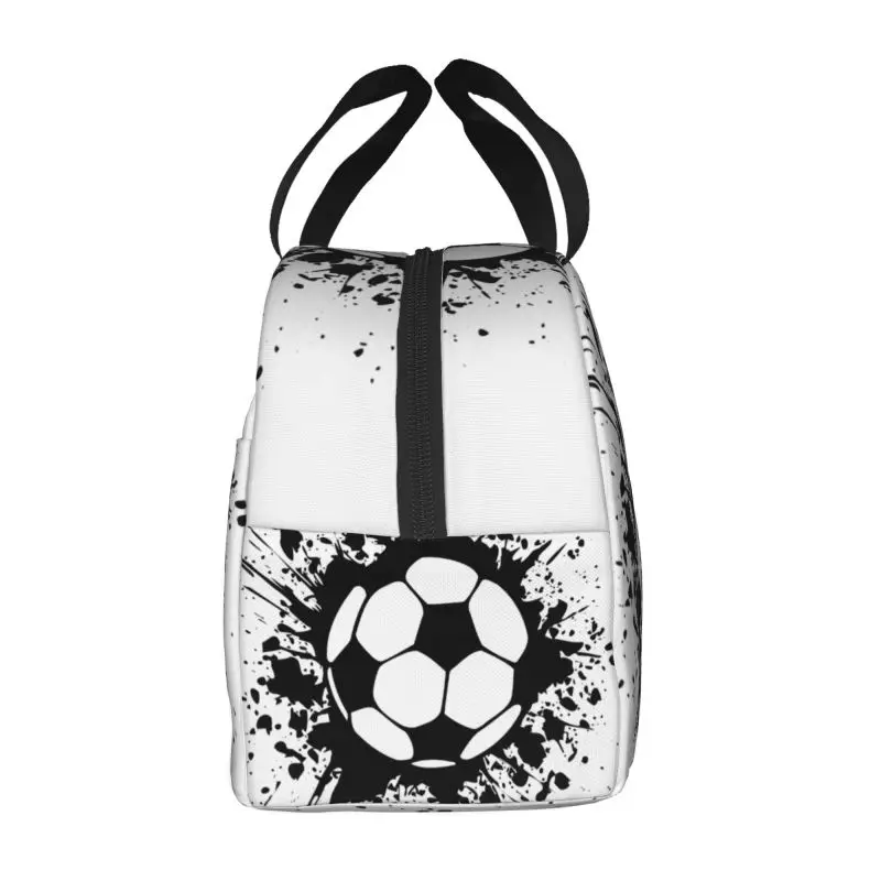 Soccer Splatz Lunch Bag For Women Football Pattern Portable Cooler Thermal Insulated Lunch Box Multifunction Food Bento Box