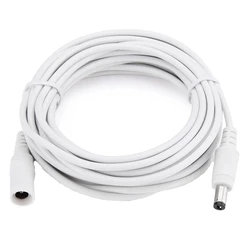 WiFi Camera Power Extension Cable - 12V DC, Male to Female, 5.5x2.1mm Connector - 15 Meters (WHITE)