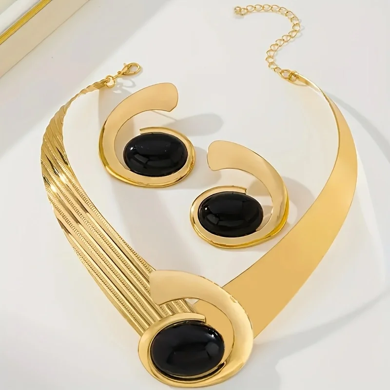 Handmade Minimalist Black White Armor Necklace