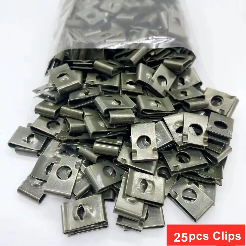 100Pcs-10Pc Mixed Car Metal Screw Tapping Fastener Clip U-Type Clip thumbnail 3
