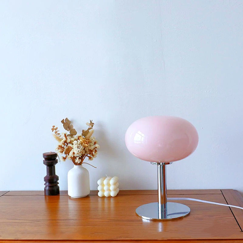 Tanie Lampa stołowa Lollipop średniowieczna kremowa szklana lampa salon sypialnia studium sklep