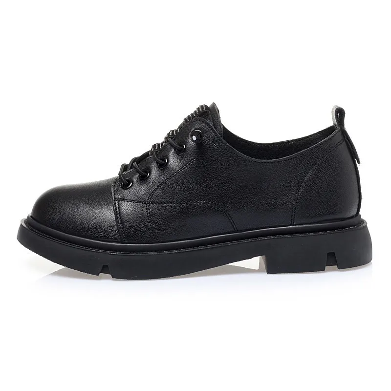 AIYUQI Women Spring Shoes Lace Up New Genuine Leather Fashion Oxford Shoes Ladies Non-slip Large Size Female Student