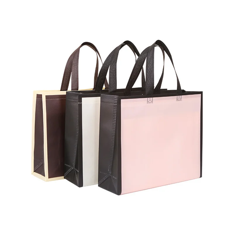 StoBag 50pcs Wholesale Non-woven Tote Bags Shopping Portable Fabric Gift Clothes Packaging Reusable Pouch Custom Logo(Extra Fee) 6