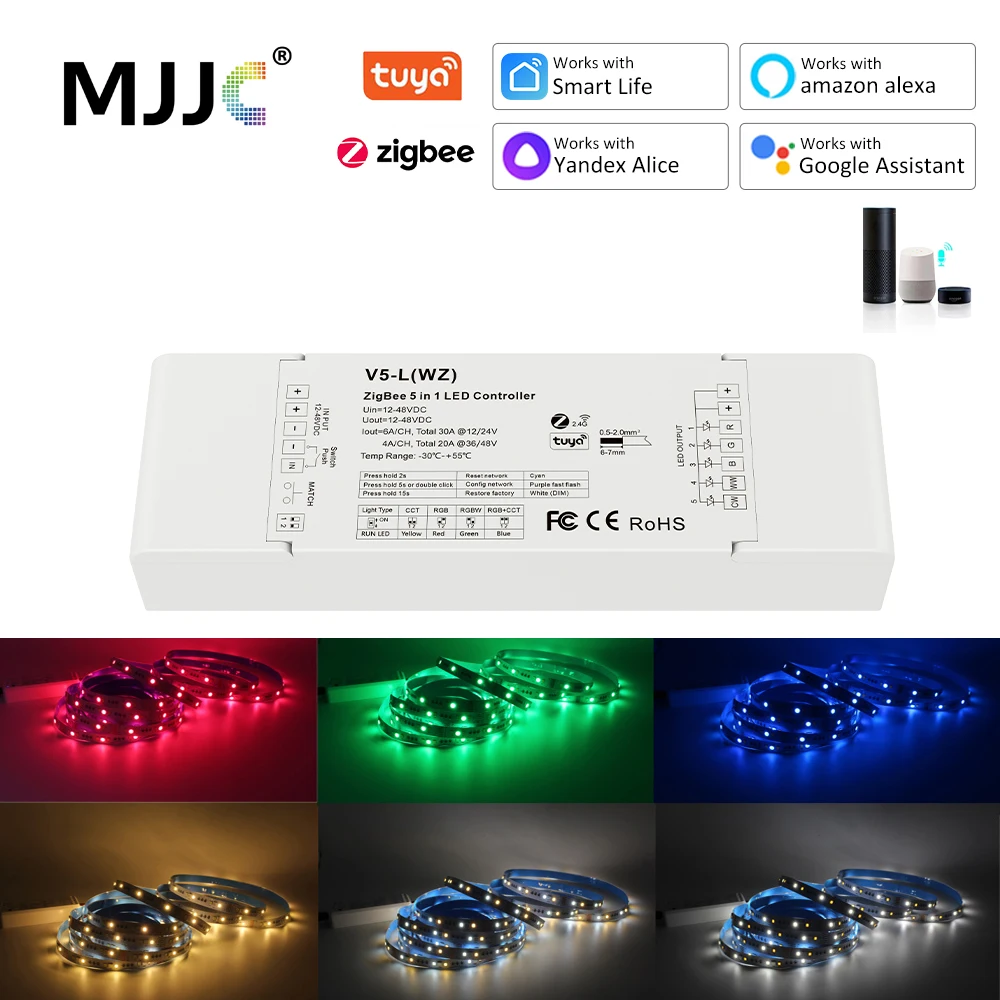 Home Smart Zigbee RGBCCT Controller per striscia led, di colore bianco
