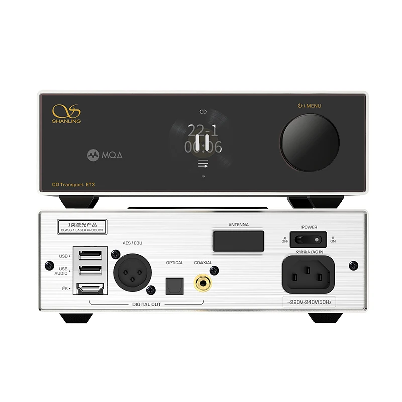 SHANLING ET3 HIFI CD Transport Player Wireless WiFi Streaming Hi-Res Audio Full-Featured Digital Turntable Bluetooth 5.0 PCM768