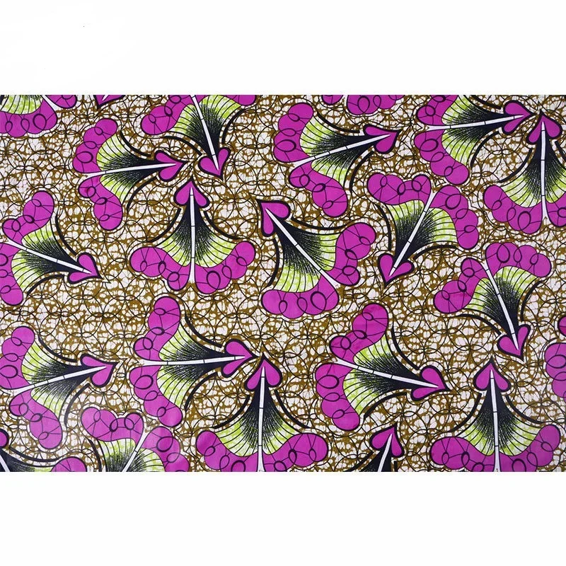 Printed purple red clothing fabric ethnic style fabricWax Fabric African Ankara clothing fabric 6yards Cotton For Sewing
