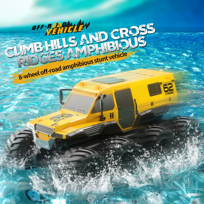 

8-wheel off-road amphibious stunt vehicle 360° rotation 8WD RC car water driving speed racing remote control car boy's toy gift