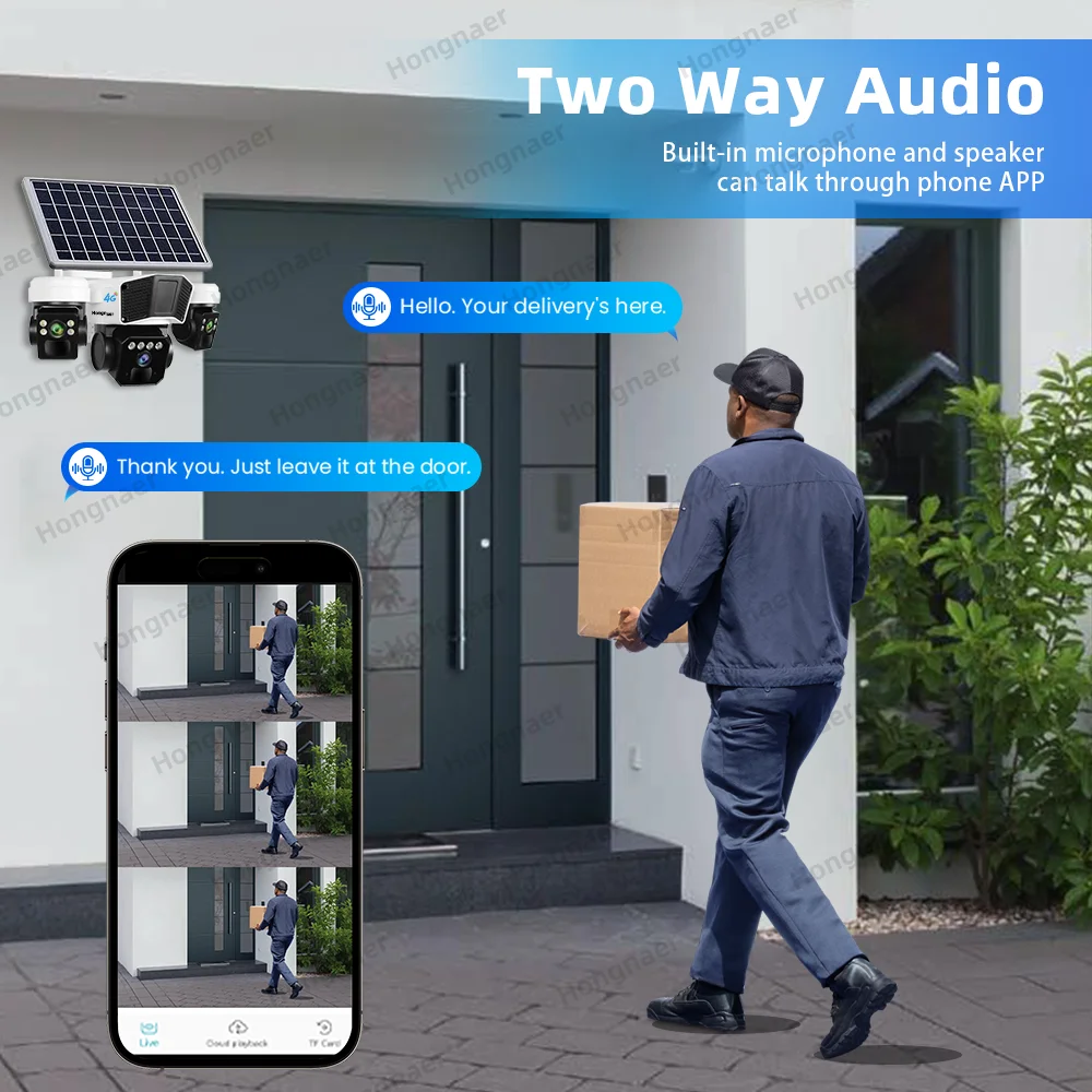 Surveillance Camera Solar Security Camera 12MP 2 Lens 4G Wireless Solar Powered PTZ Camera O-KAM Pro 6K Outdoor CCTV 4G Sim Card