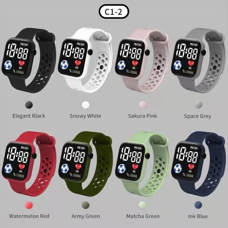 

LED Digital Watch For Kids Boys Sports Waterproof Watches Girls Silicone Digital Watch Casual Children Gift Electronic Watchch