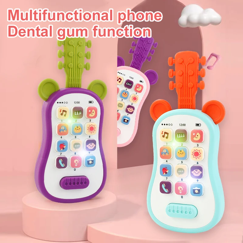 Giocattoli Telefonici a Forma di Chitarra per Bambini, Telefoni Musicali con Suoni, Giocattoli per il Sonno, Telefoni Analogici per Bambini, Giocattoli Educativi per la Prima Infanzia, Regali per Bambini - immagine 3