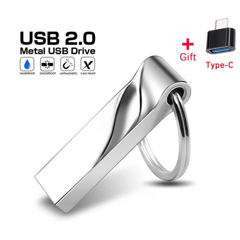 

Fashion USB2.0 Flash Drive 64GB 128GB 256GB Memory Stick Mini Metal Pen Drive 32GB 16GB 8GB 4GB USB Stick Pendrive Key Ring Gift