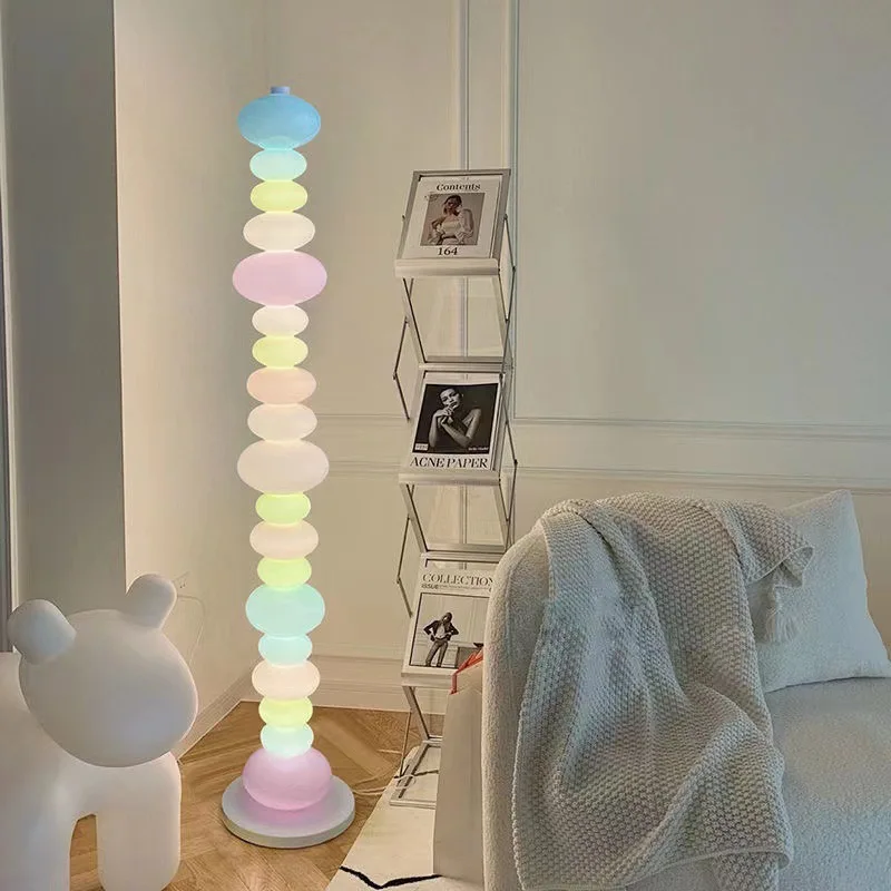 

SANDYHA Rainbow Candy String Floor Lamps Art Deco Children's Room Standing Eclairage Led Interieur Living Bedroom Home Decor