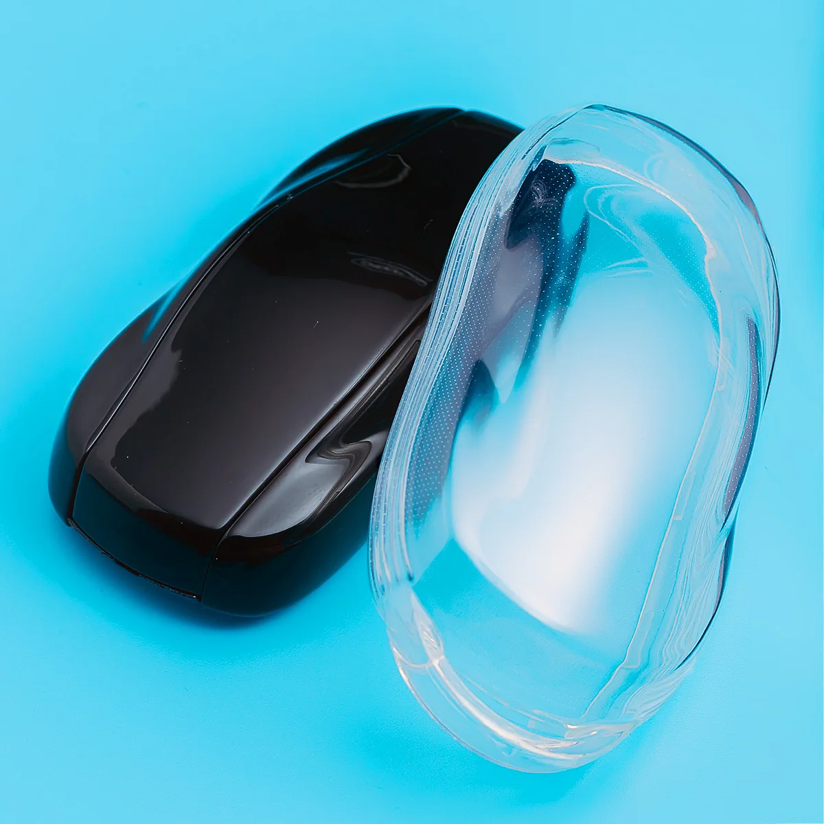 Cienkie etui na kluczyk samochodowy, ochronne, z breloczkiem, do Tesla Model S Y 3, akcesoria, czarne, transparentne