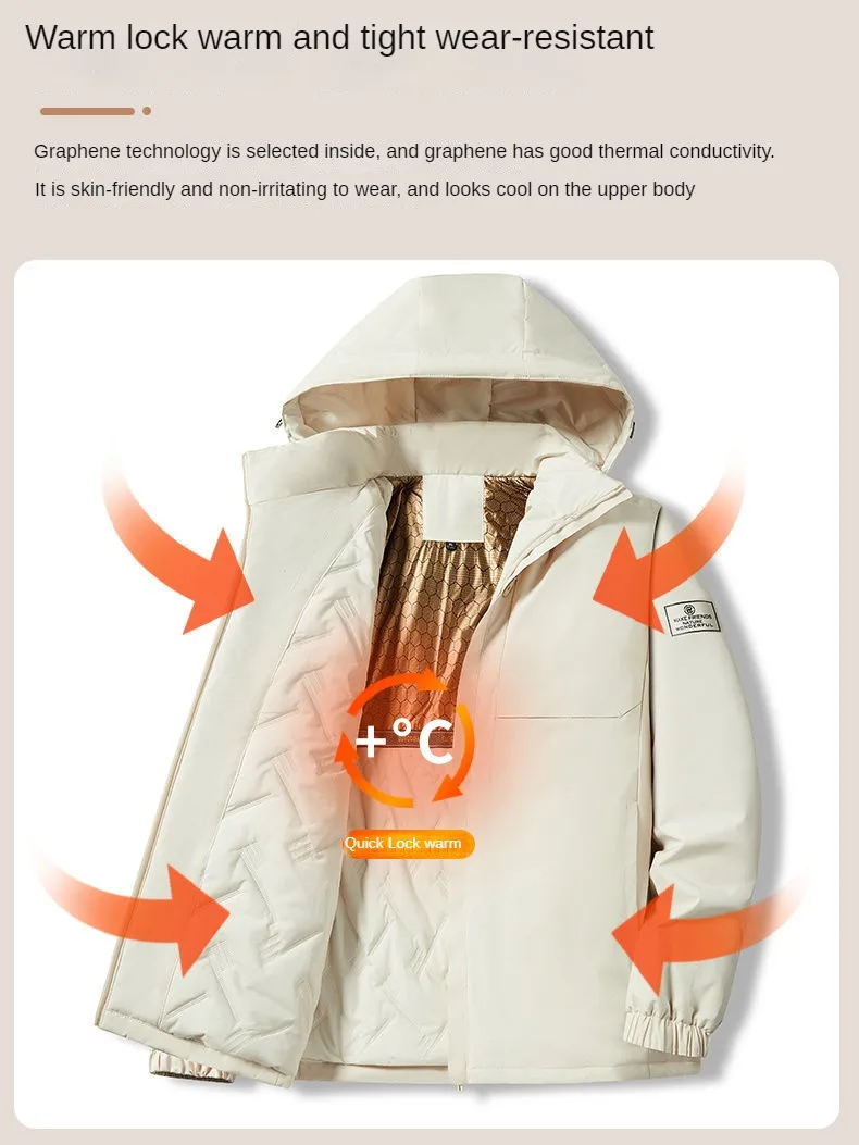 Outdoors Hot Men's Winter Coat Large Size Warm Graphene Men's Winter Jackets Free Shipping Waterproof Motion Windbreak Coats Man