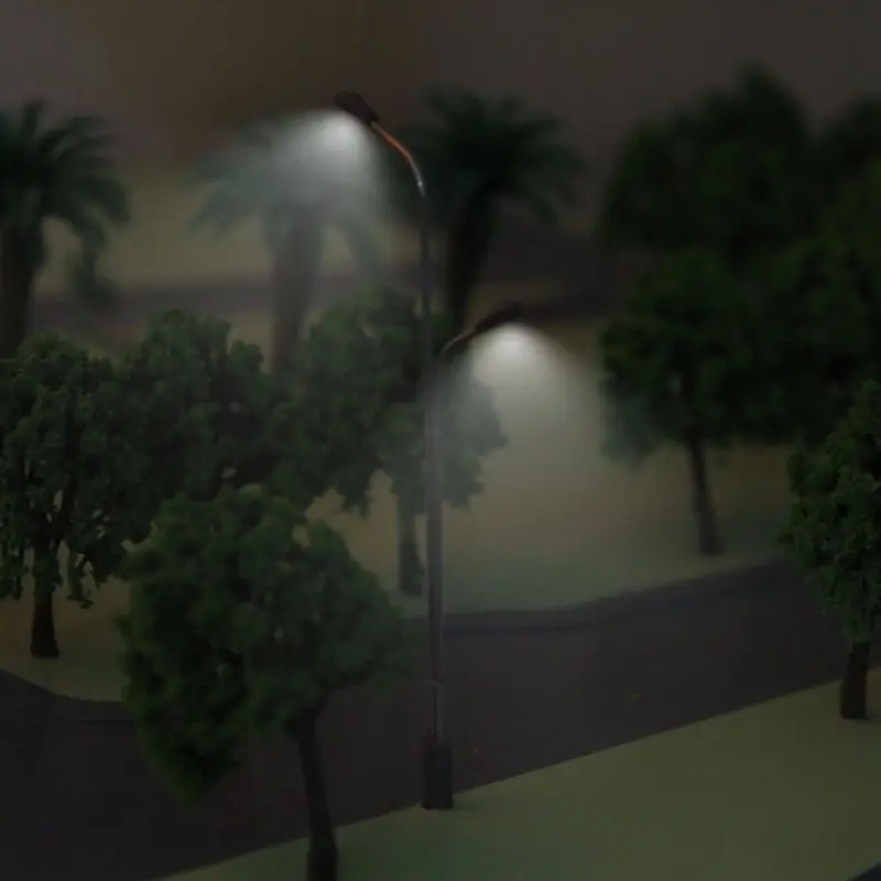 10pcs 1:150 Model Railway Train Lamp Post Street Advertising Lights 3V LED DIY Lamppost Layout Diorama Sand Table Landscape 4