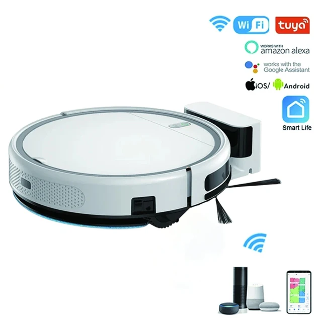 Robot Vacuum Cleaner Auto Reharge APP And Voice Control Sweep and Wet Mopping Floors With Timing Electric Control Water Tank 1