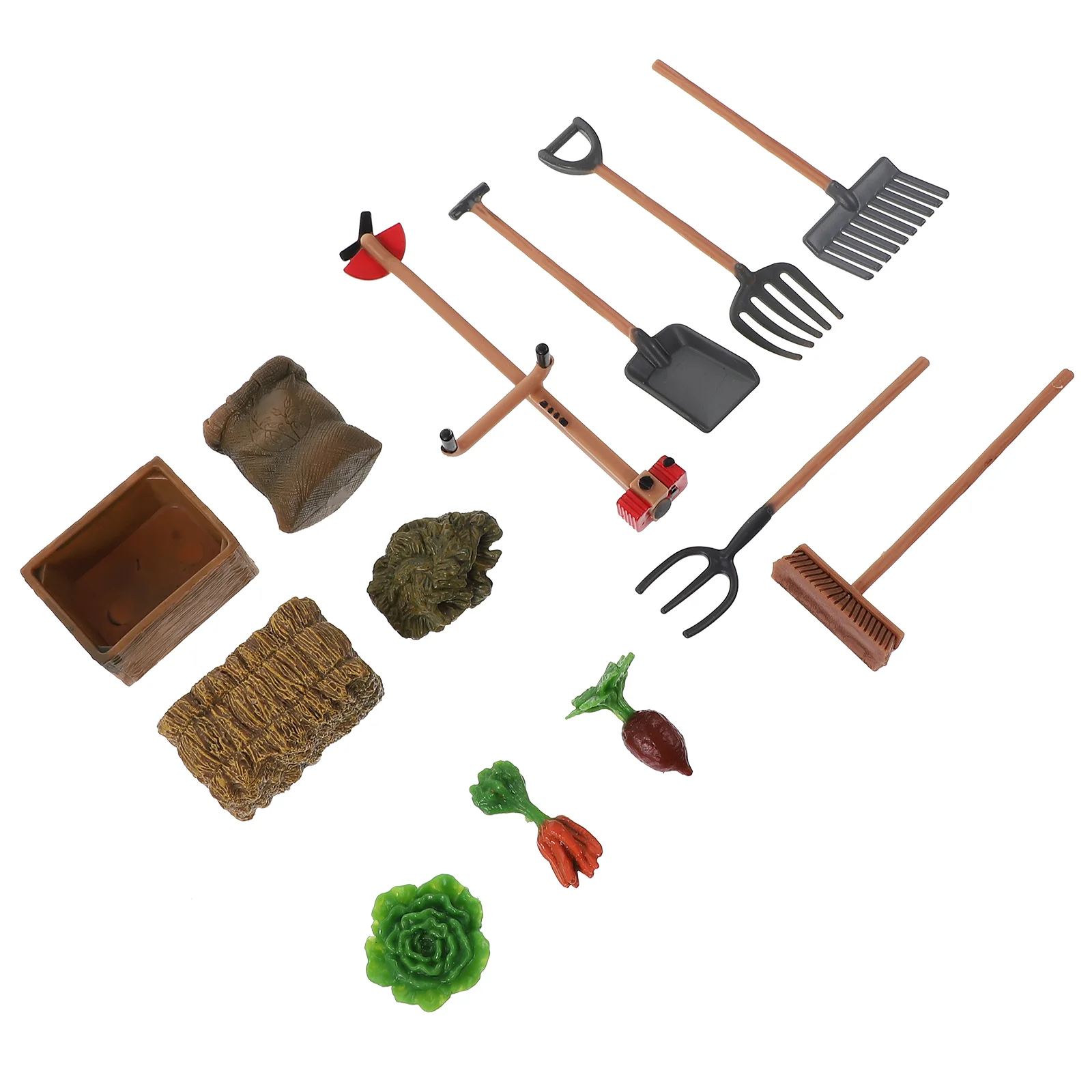 13 Pcs Farm Tool Model Simulation Scene Play Accessories Sand Table Decor Sandbox Toys Micro Landscape Prop Mini