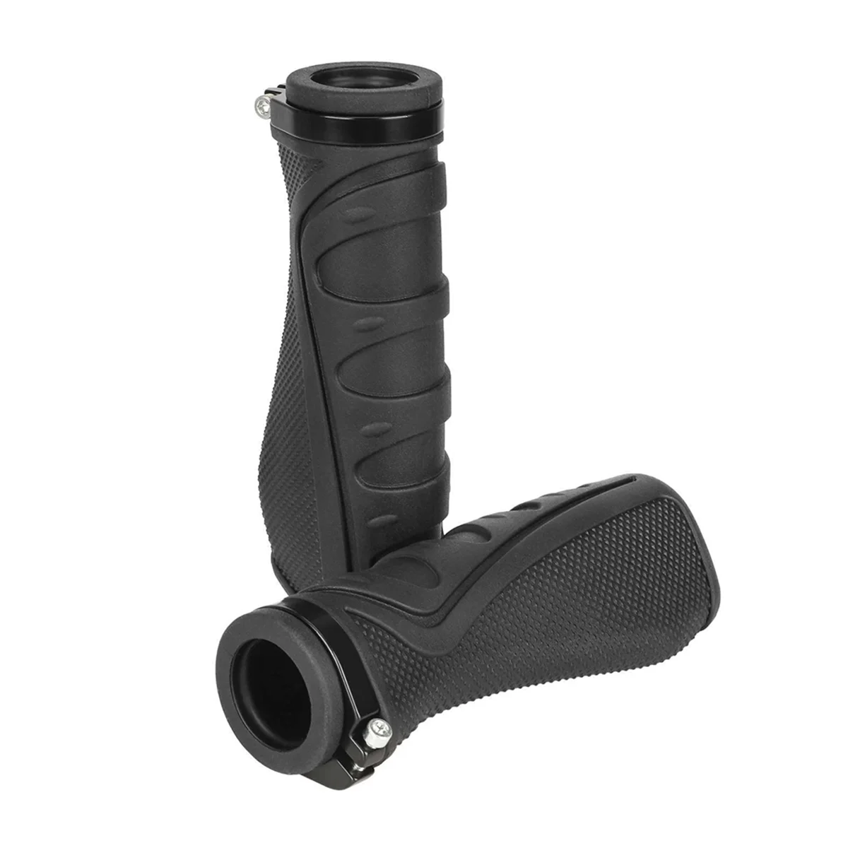 BAAU Black 22mm Shock-Absorbing Non-Slip Grips Mountain Bike Shock-Absorbing Non-Slip Grips with Locking Rings Durables