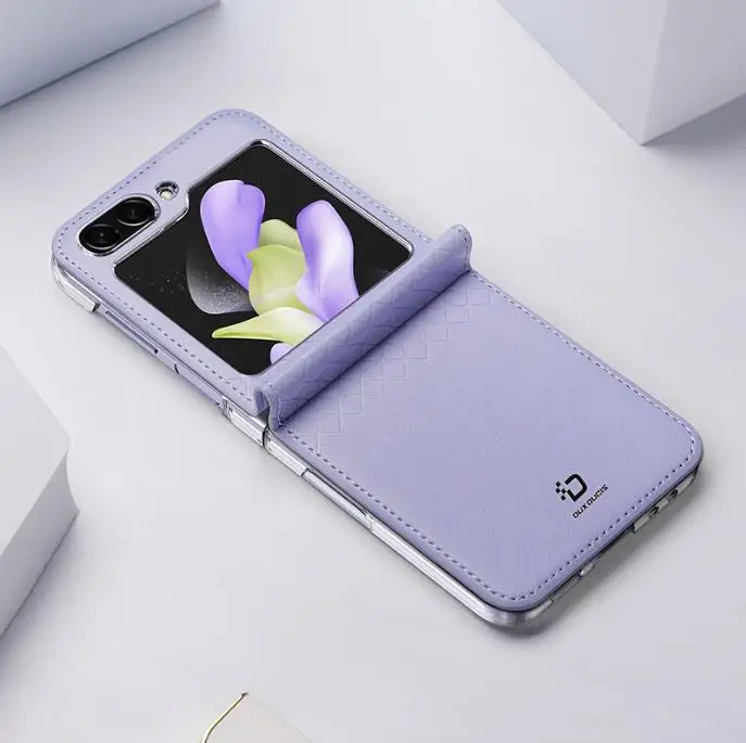 Фото Оригинальный чехол Dux Ducis из искусственной кожи для Samsung Galaxy Z Flip5, флип-чехол, 5 дюймов, роскошный тонкий флип-чехол, бумажник, чехлы для телефонов №3