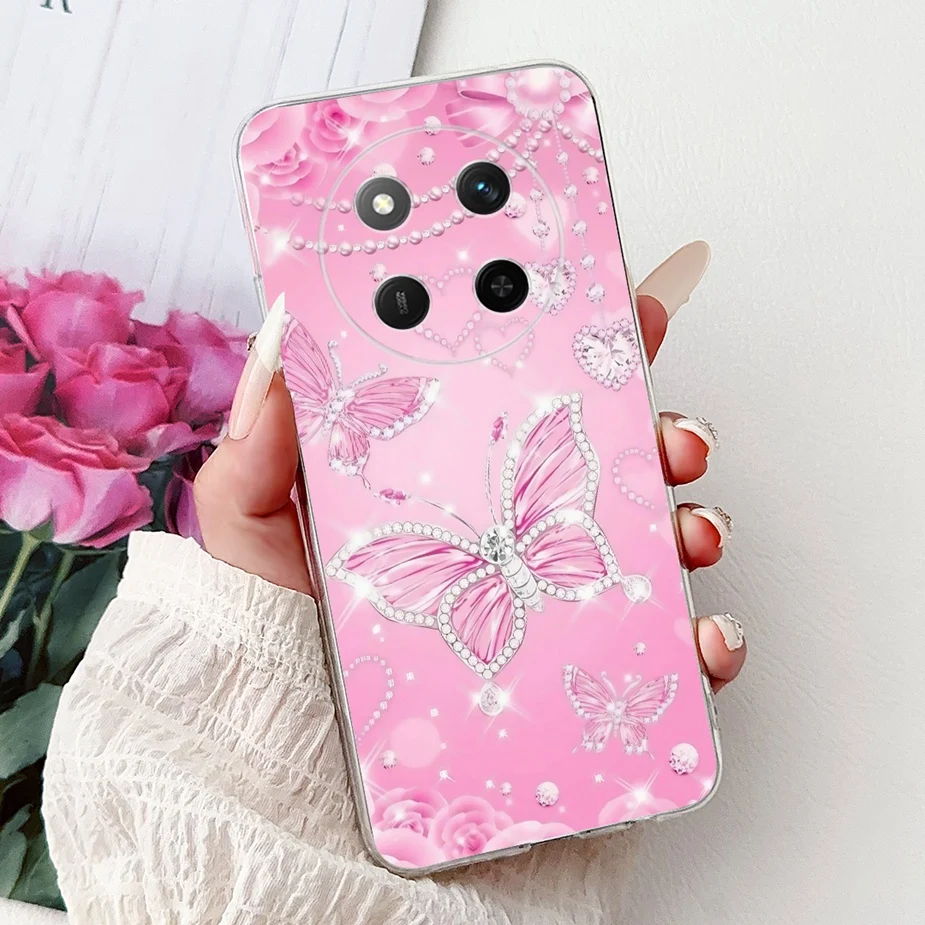Colorful Painted Clear Silicone Case for Honor Smartphone - Soft Protective Cover
