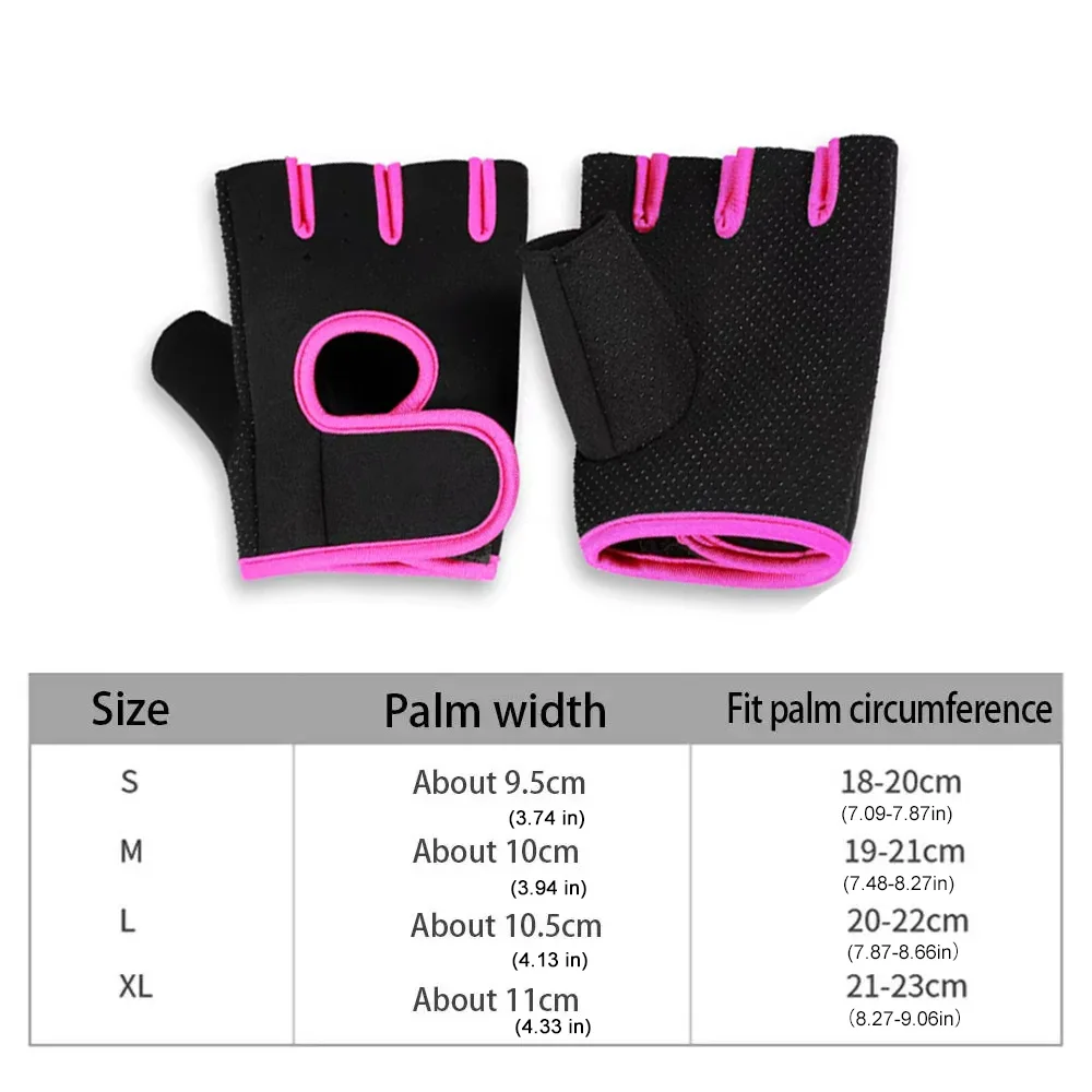 1 Pair Unisex Adjustable Sports Gloves with Anti-slip Silicone Dots for Weightlifting Cycling Squat
