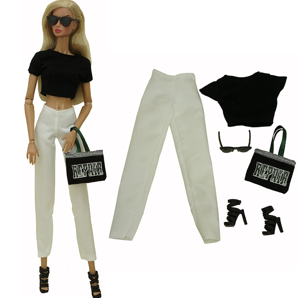 NK Mix Style Fashion Outfit Modern Shoes Party Dress Stocking Hats Clothes For Barbie Doll Accessories Girl' 1/6 Doll Toy JJ