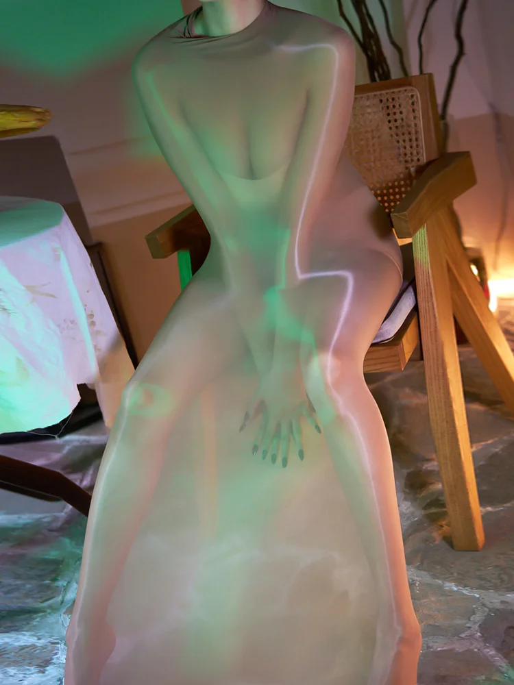 Sexy Oil Glossy Shiny Bodysuit Sheer See Through Tights Cocoons Body Stockings Elastic Leotard Bodycon Unisex Candy Color - Image 2