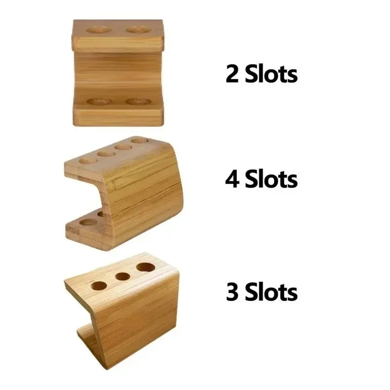 Natural Hotel Mini Multi-Slot Bamboo Electric Toothbrush Head Holder Space Saving Non-slip Durable Freestanding