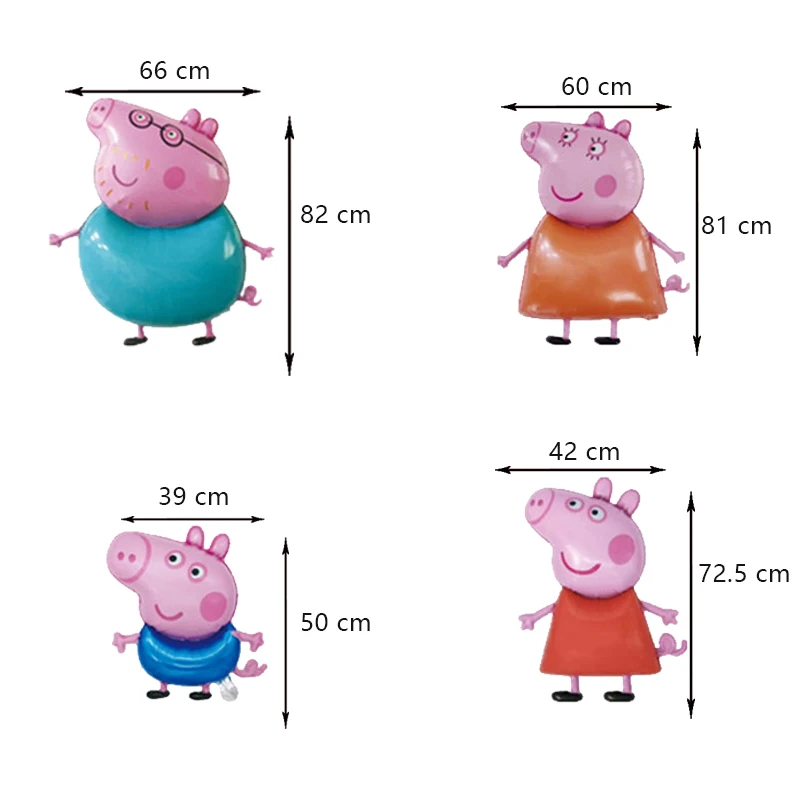 Peppa Pig Birthday Party Decoration Foil Latex Balloon For Kid Event Supplies Banner Backdrop Disposable Tableware Plate Cup - Image 5