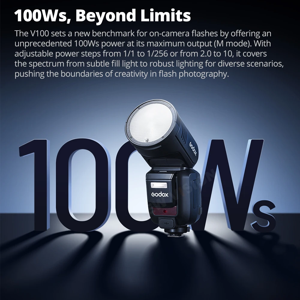 Godox V100 C/N/S/F/O TTL Round Head Camera Flash 100Ws V100S V100C V100N V100F Speedlight for Canon Nikon Sony Fujifilm Olympus 2