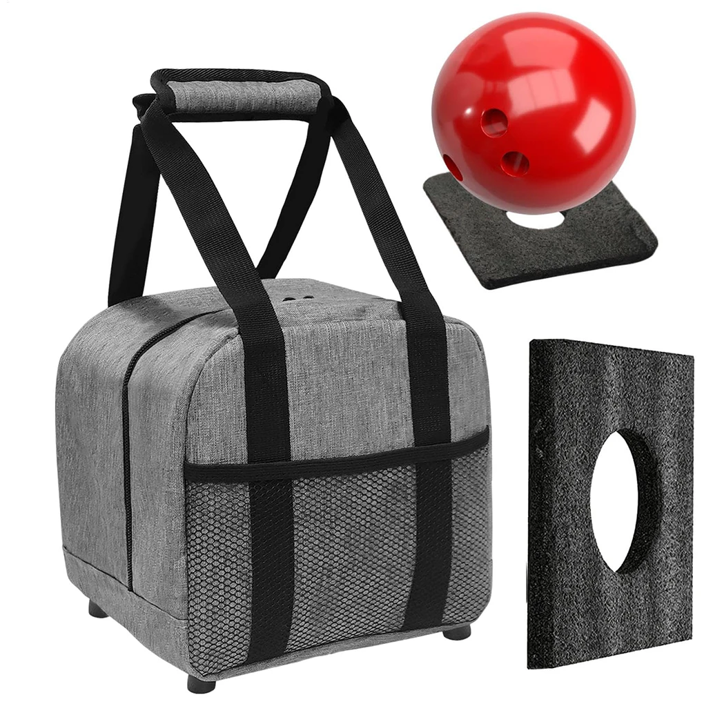 Bowling Bag for 2 Balls Portable Bowling Tote Bag with Padded Ball Holder for Double Ball and Pair of Shoes up to Mens