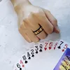 8mm Spinner Stainless Steel Ring Black Color Lucky Playing Card Poker Mens Accessories 3