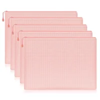 5 PCS A4 A5 A6 Mesh Zipper Pouch Document Bag Waterproof Zip File Folder Storage Bags A4 A5 A6 Office School Supplies Stationery 3