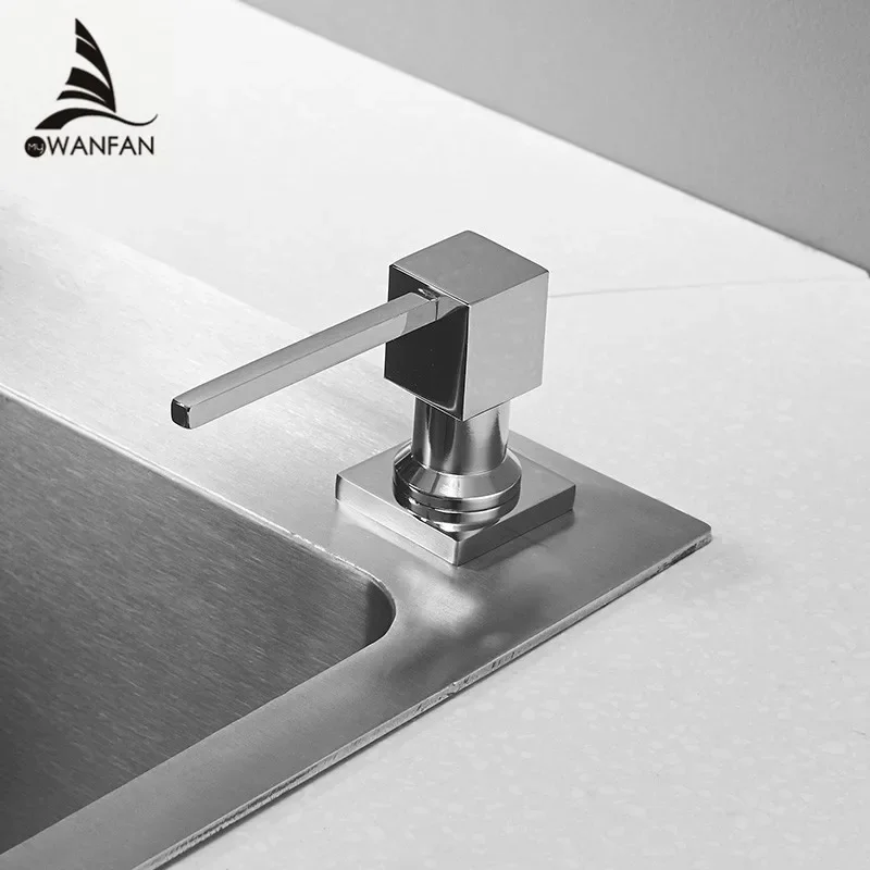 Soap dispenser Soap pump Soap dispenser head Deck Mounted Kitchen Soap Dispensers Square Black Finished Soap Dispensers Kitchen Built in Counter top Dispenser 2306