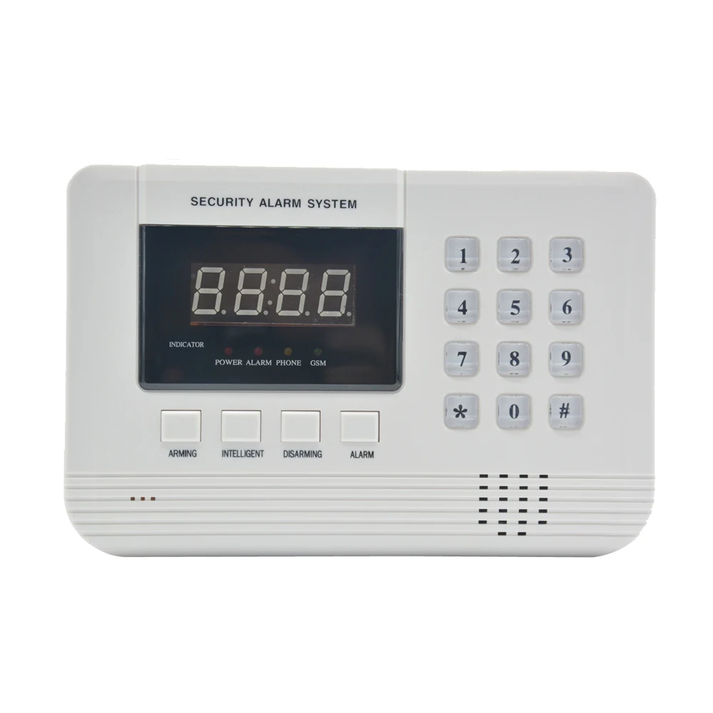 LCD Display 433MHz Wireless Alarm System SMS GSM PSTN Dual Network Home Security PIR Motion Sensor Door open Detector Smoke