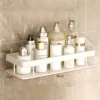 2PCS Bathroom Shelf Kitchen Storage Organizer Aluminum Alloy Shampoo Rack Shower Shelf Bathroom Accessories No Drill Shelf 5