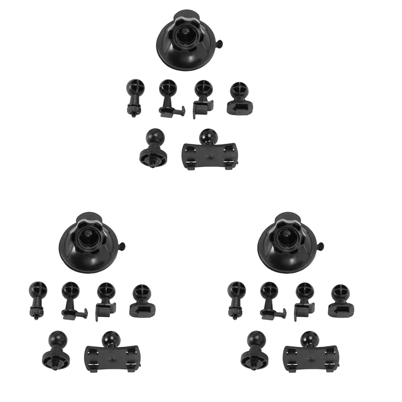 3X Car Suction Cup For Dash Cam Holder With 18 Adapter, 360 Degree