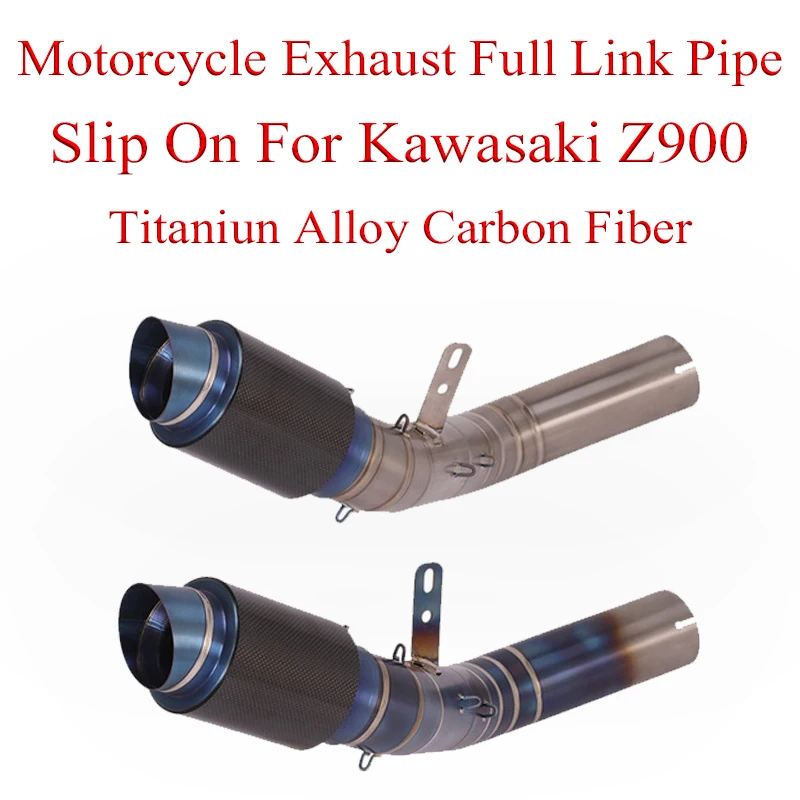 

Titanium Alloy Slip On For Kawasaki Z900 900 Motorcycle Exhaust Escape System Middle Link Pipe Carbon Fiber Muffler Carbon Fiber