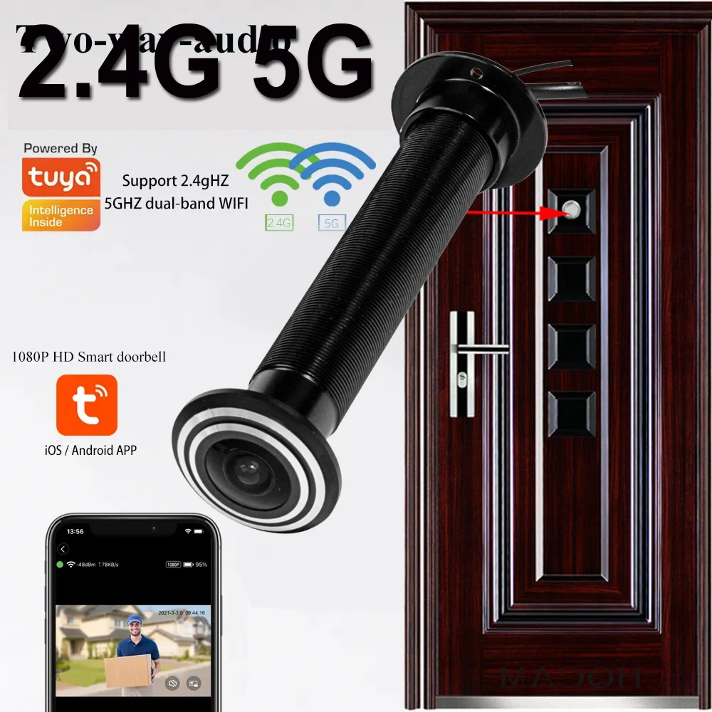 16mm Door Wifi Eye Camera 5G TUYA Diameter