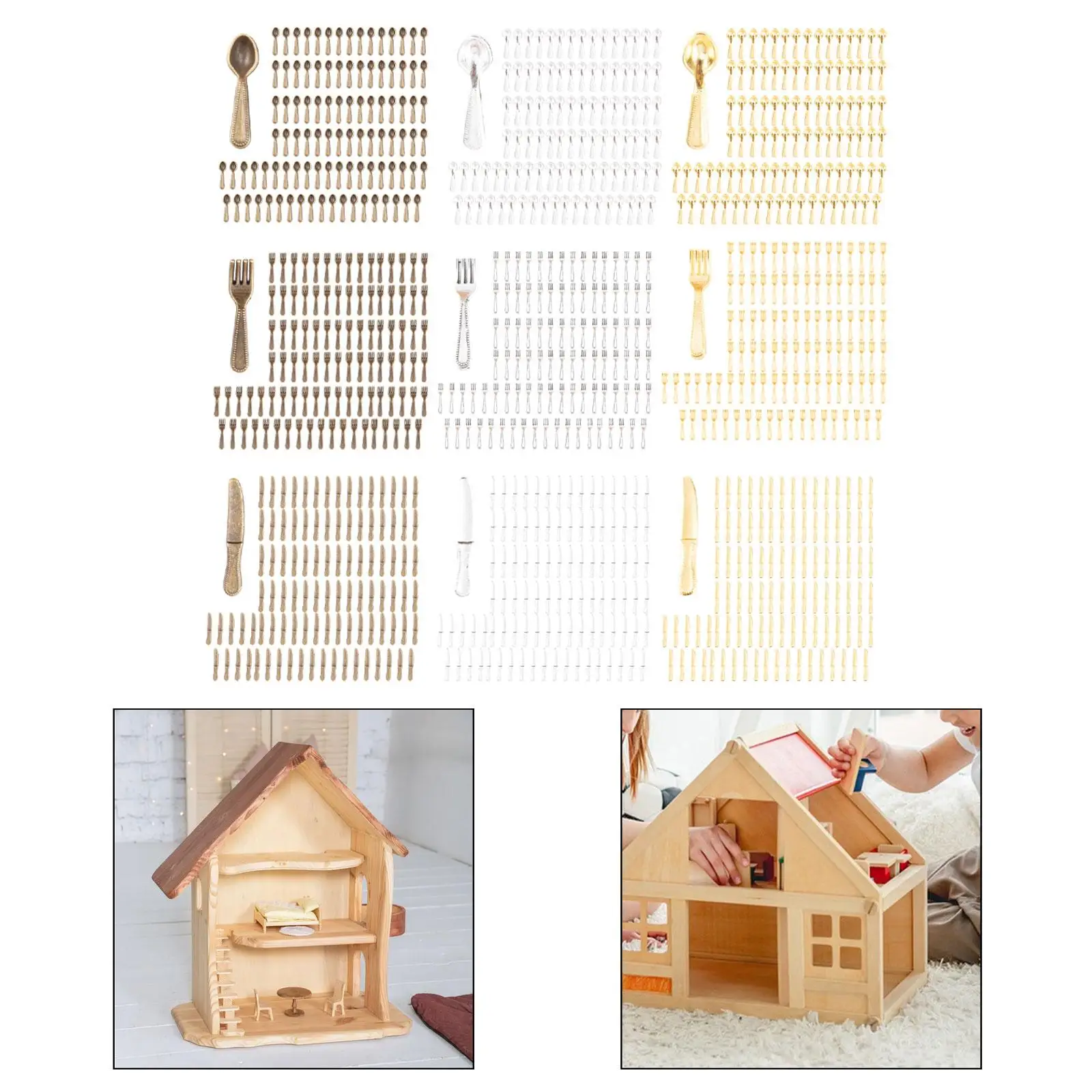 100x 1/12 Dollhouse Tableware Dollhouse Kitchen Accessories for Kids Girl