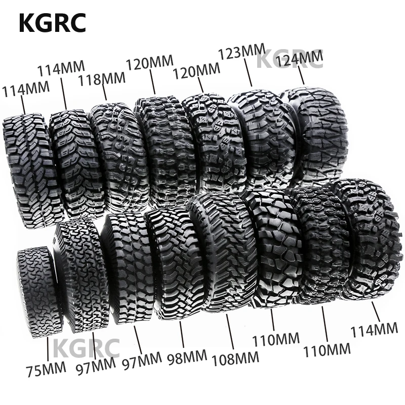 

4pcs 1.9 inch Tire Rubber Wheel Tires Tyre for 1:10 RC Rock Crawler TRX4 Bronco D90 D110 Axial scx10 90046 RC4WD CC01 TF2