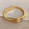 High End PVD Stainless Steel Korean Simple Classic Gold Color Ring For Women Girl Small And Versatile Banquet Jewelry Wholesale 3